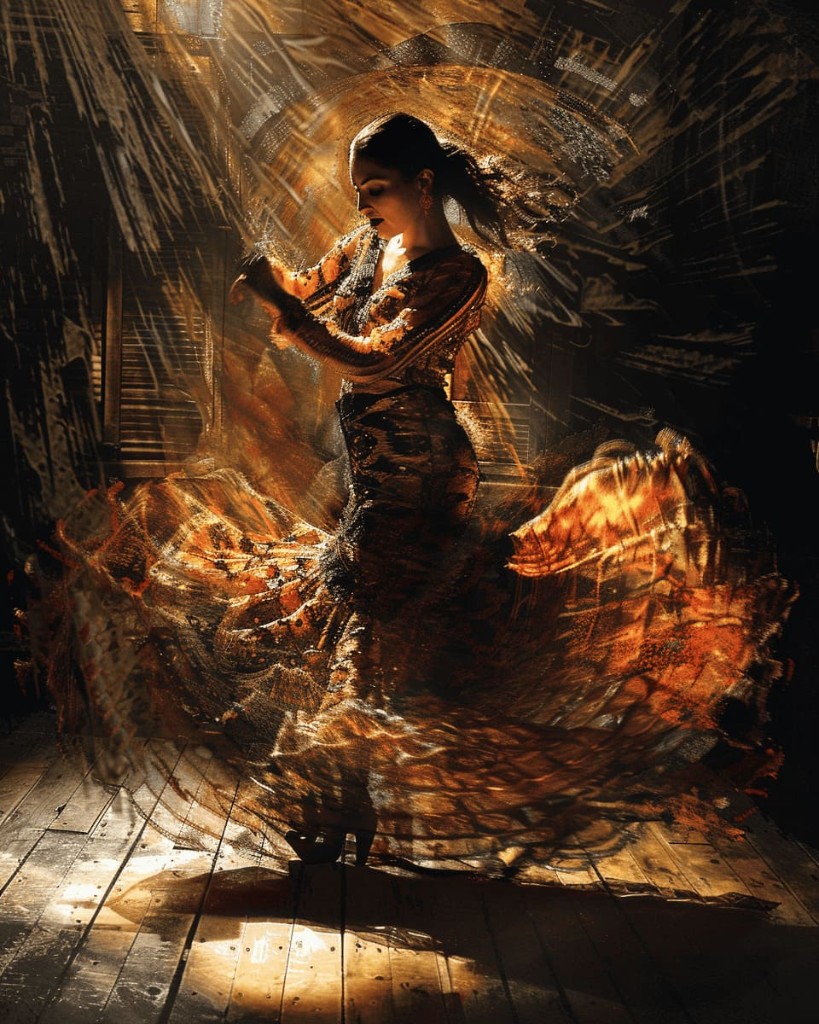 Bailaora de flamenco en escena